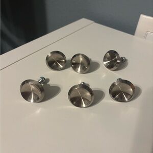 Set of 6 Silver Metal Drawer Knobs